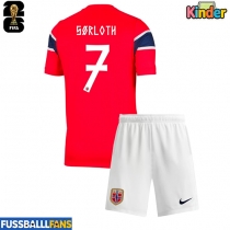Norwegen Alexander Sorloth #7 Heimtrikotsatz Kinder WM 2026 Kurzarm (+ Kurze Hosen)